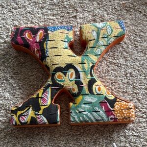 Anthropologie Multicolor Fabric Letter X Wall Decor